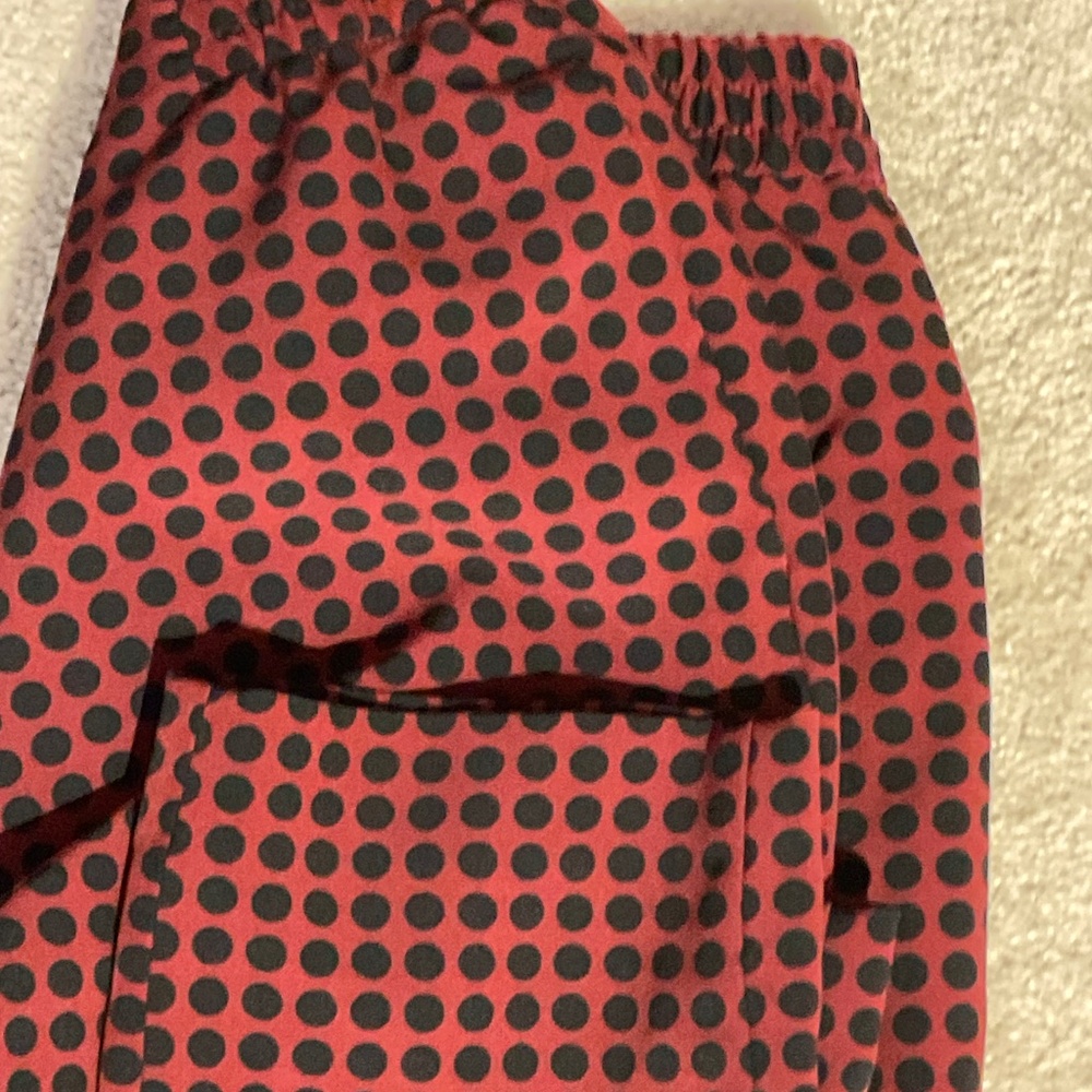 Zara Polka dot pants red and black S